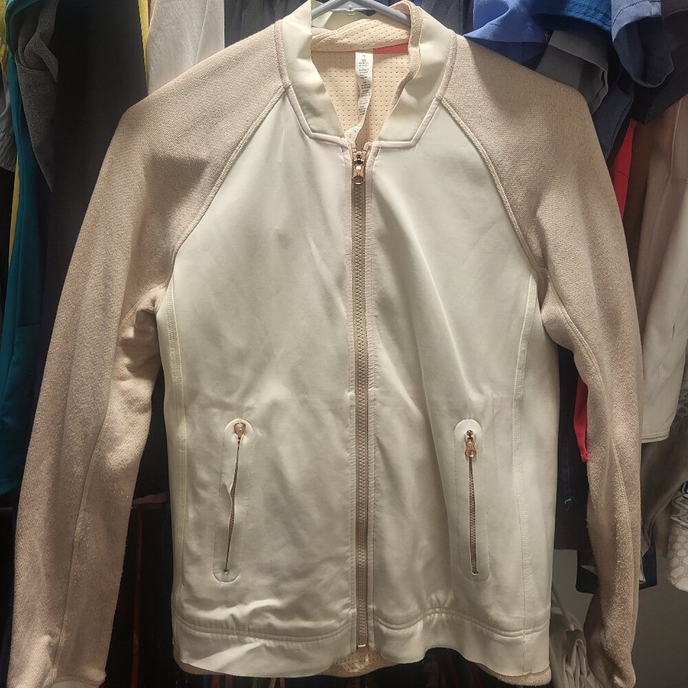 lululemon athletica Cream and Light Beige Bomber Jacket
